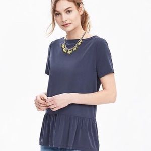 Navy Blue peplum tee